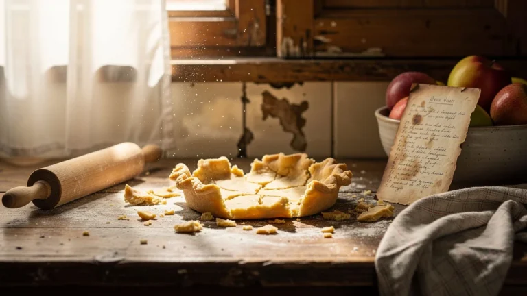 Négliger le repos de la croustade avec pâte cassante sur un plan de travail de cuisine rustique